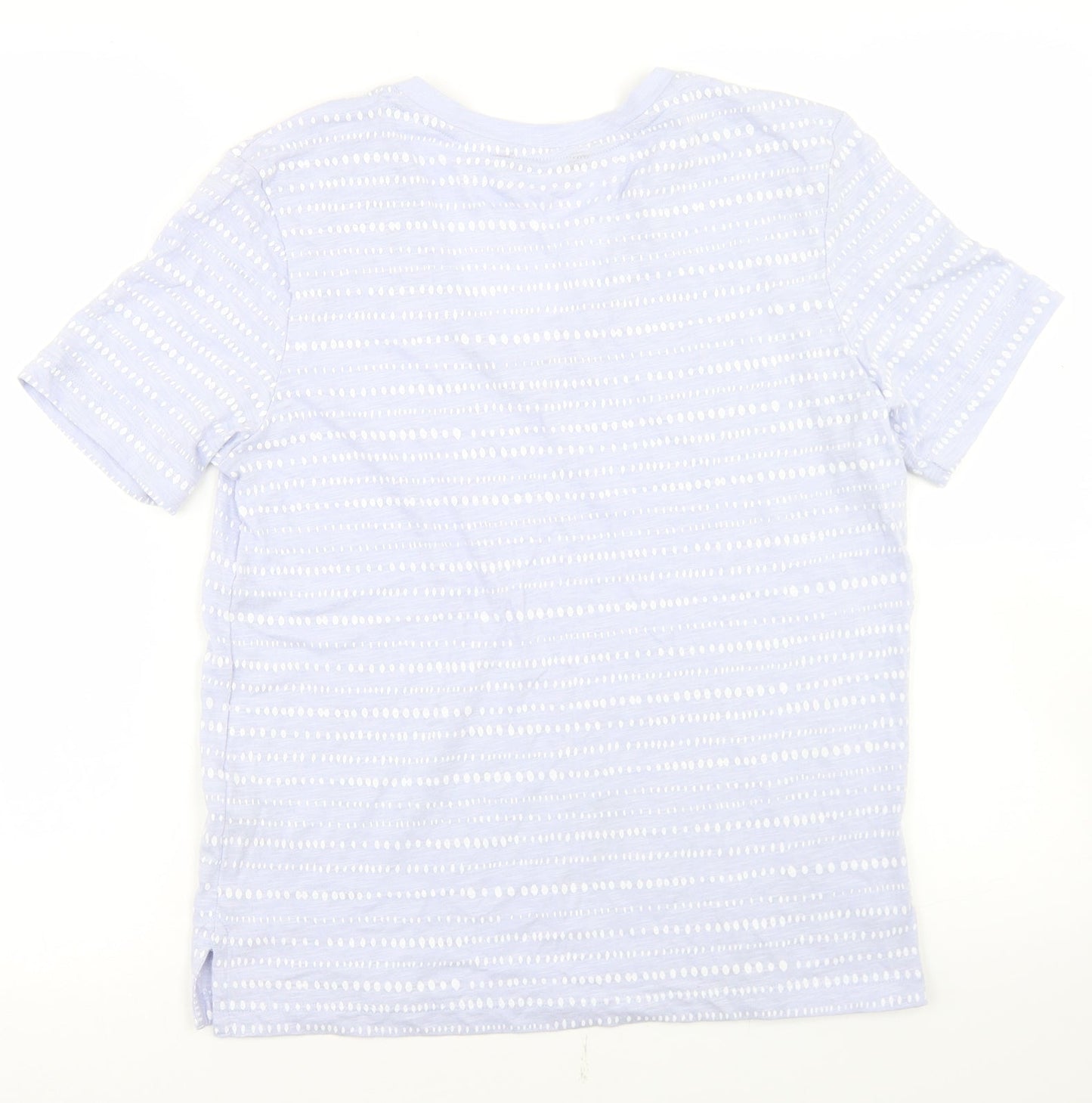 Marks and Spencer Womens Purple Polka Dot Cotton Basic T-Shirt Size 6 V-Neck