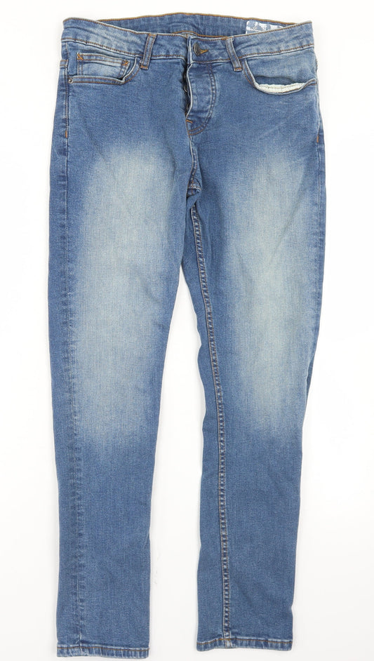 Denim Co Mens Blue  Cotton Skinny Jeans Size 30 in L28 in Regular Button
