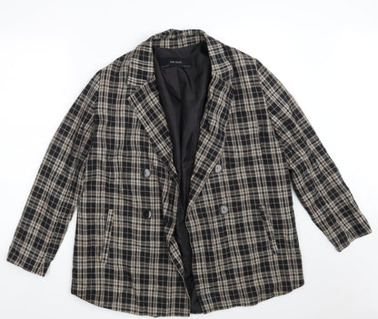 Preloved Zara Womens Black Check  Jacket  Size S  Button - Front