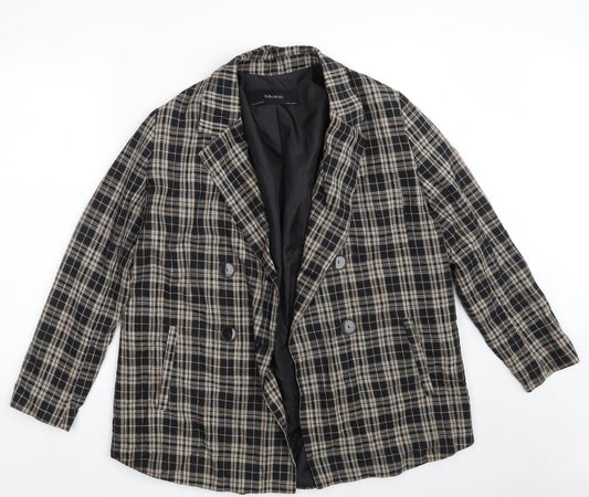 Zara Womens Black Check  Jacket  Size S  Button