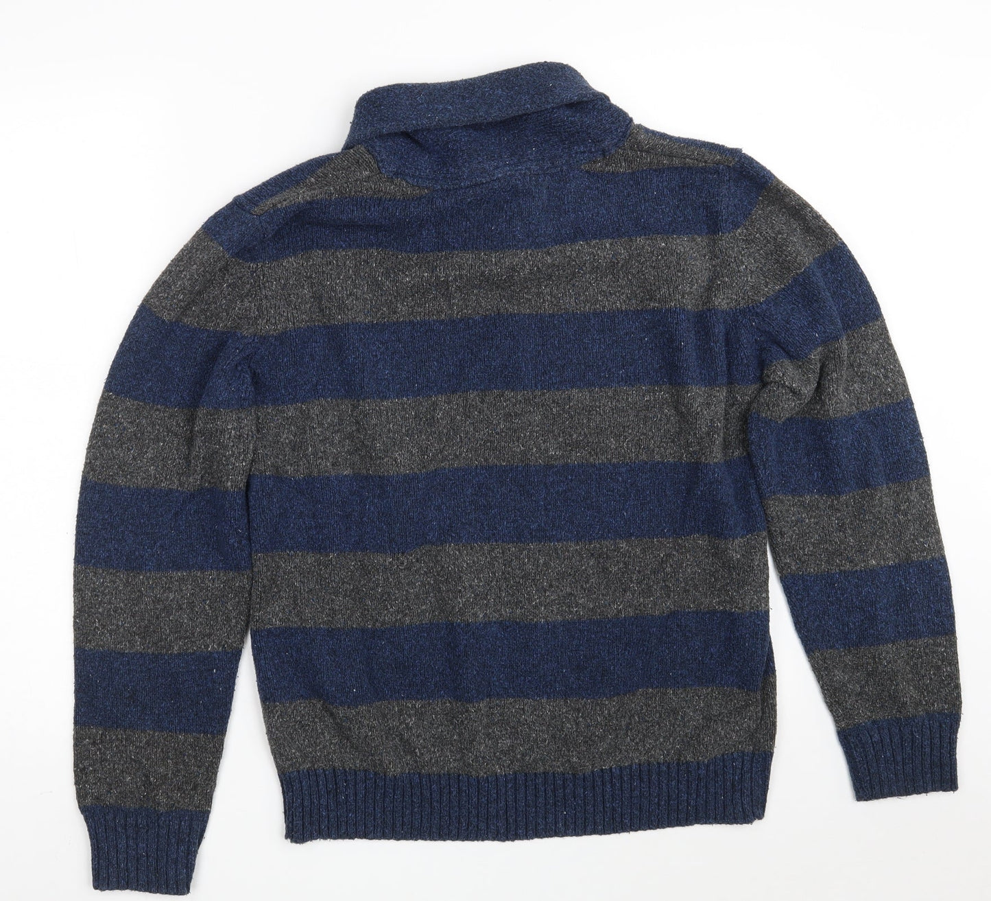 Urban Pipeline Womens Blue Collared Striped Cotton Pullover Jumper Size M