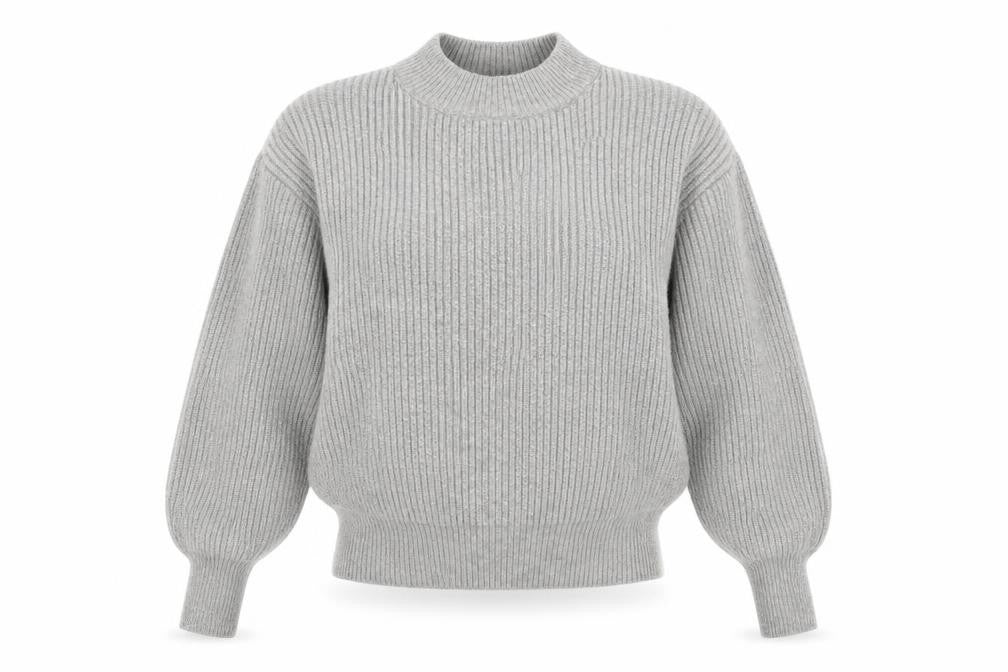 H&M Womens Grey Round Neck  Acrylic Pullover Jumper Size XS