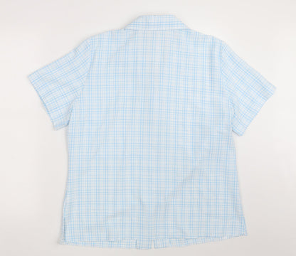Preloved Emma Collection Womens Blue Check Polyester Basic Button-Up Size 18 Collared - Back
