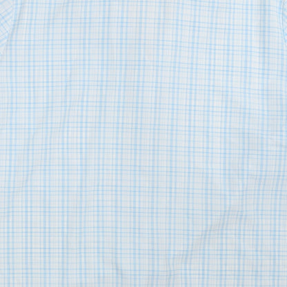 Preloved Emma Collection Womens Blue Check Polyester Basic Button-Up Size 18 Collared - Label