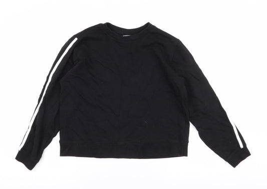 ASOS Womens Black  Cotton Pullover Sweatshirt Size 8  Pullover