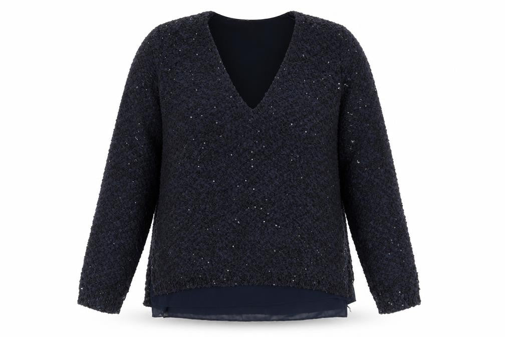 Zara Womens Blue V-Neck  Polyester Pullover Jumper Size M
