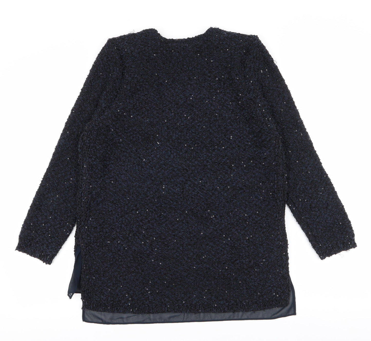 Zara Womens Blue V-Neck  Polyester Pullover Jumper Size M