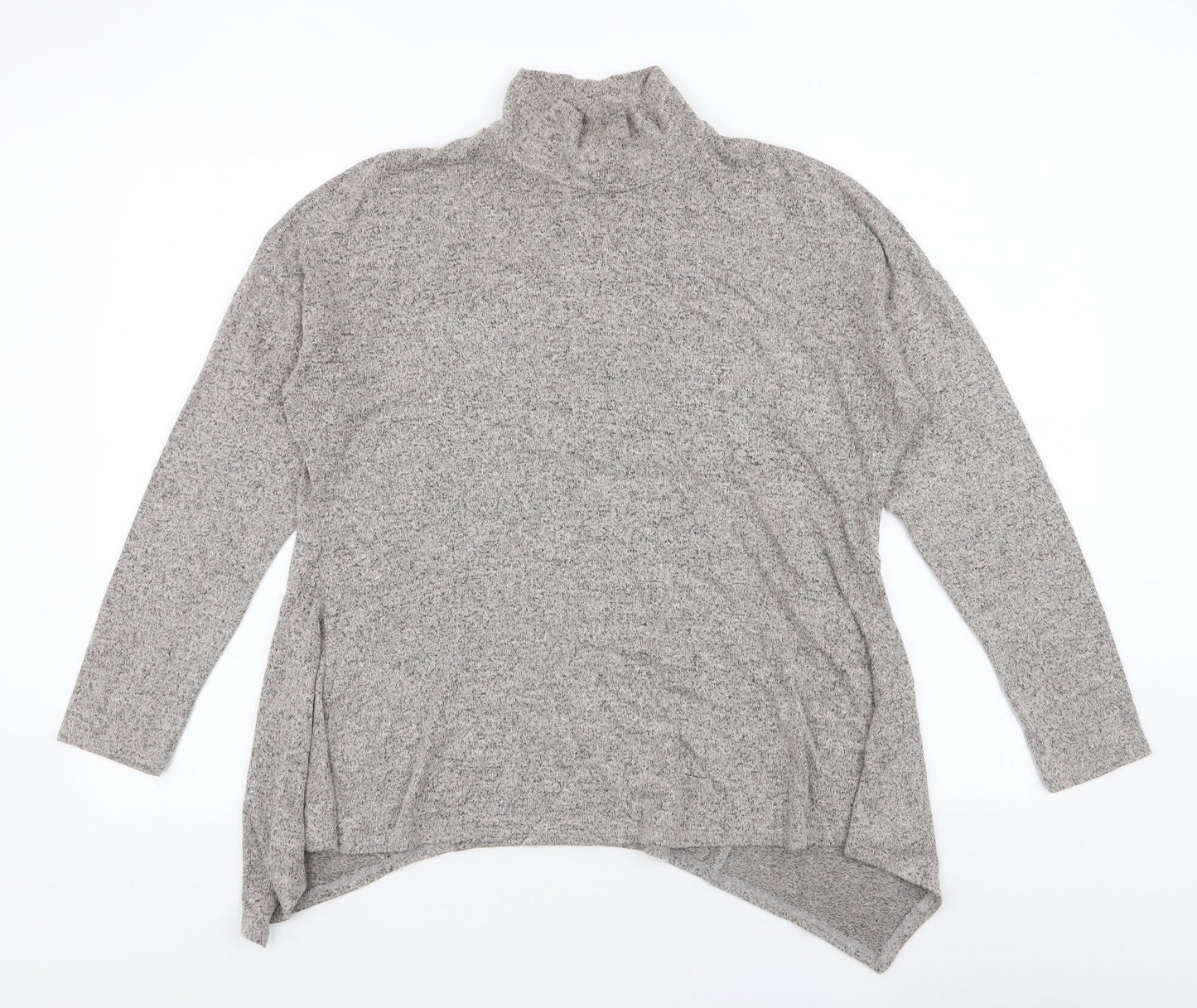 Green Envelope Womens Beige Roll Neck  Polyester Pullover Jumper Size M