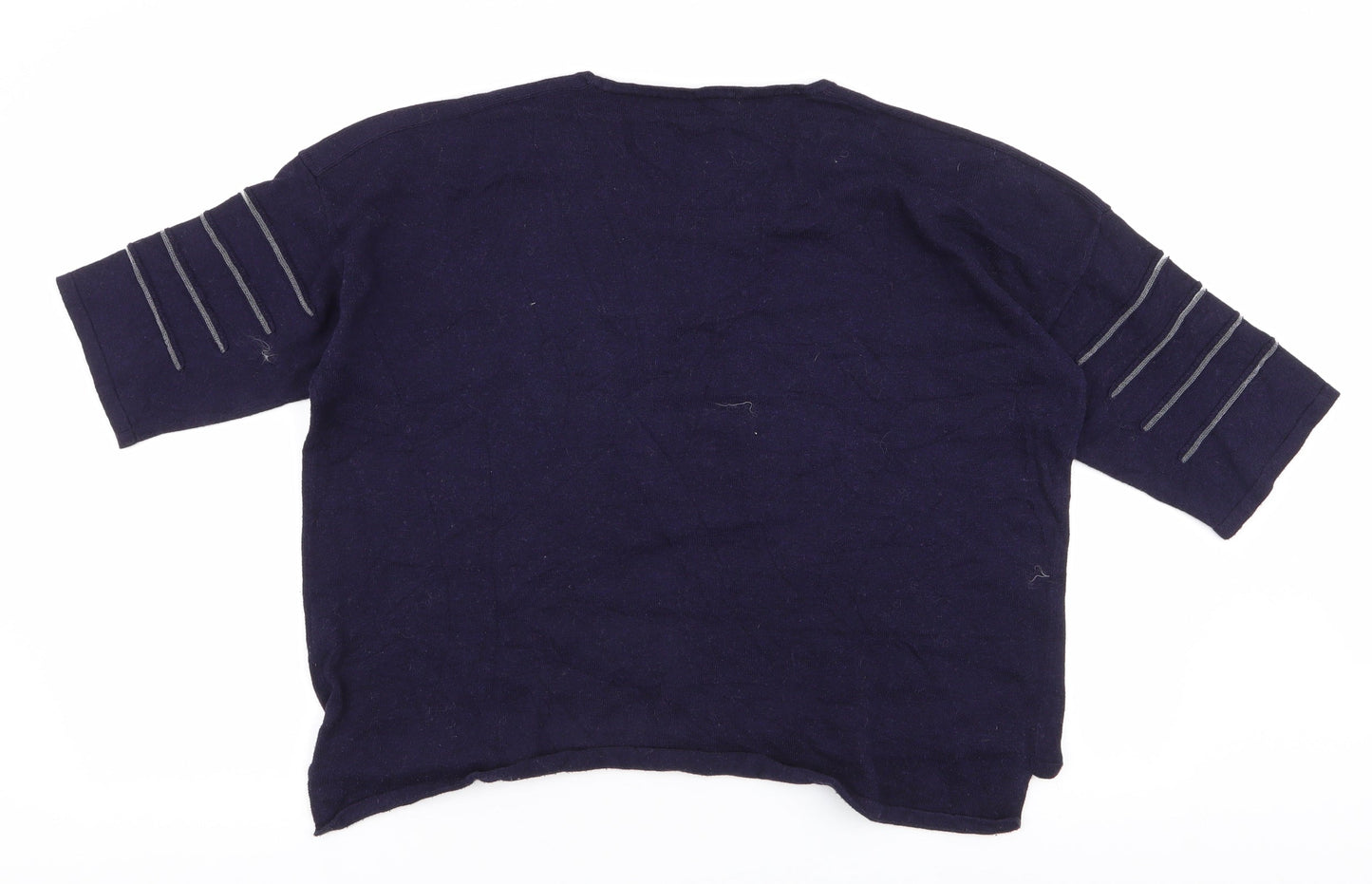 Marie Sixtine Womens Blue Round Neck Striped Cotton Pullover Jumper Size XS