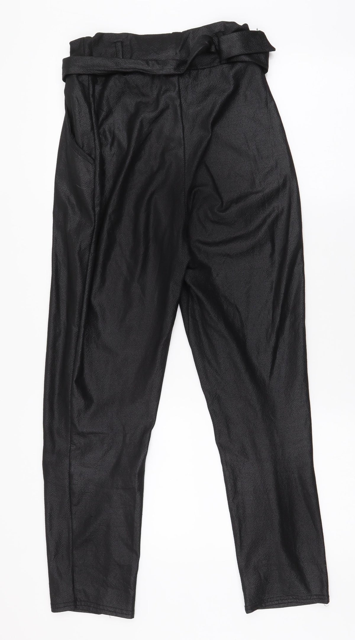 PRETTYLITTLETHING Womens Black  Polyester Dress Pants Trousers Size 8 L25 in Regular Buckle