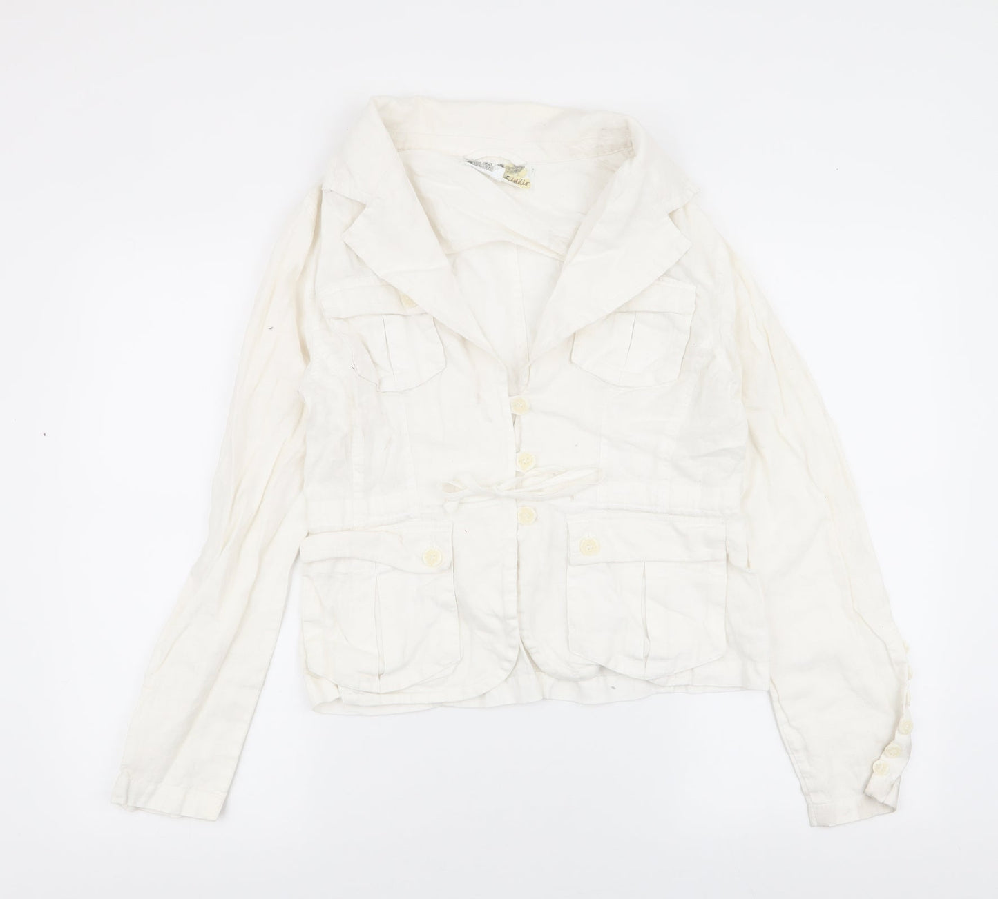 E Studios  Womens Ivory   Jacket  Size M  Button