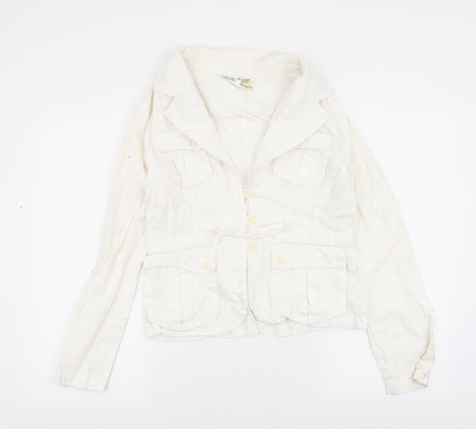 E Studios  Womens Ivory   Jacket  Size M  Button