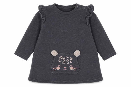 George Girls Grey  Cotton Jersey Casual Size 6-9 Months Round Neck Snap