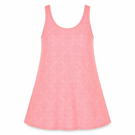 Papaya Womens Pink Geometric Cotton Tunic Tank Size 8 Round Neck