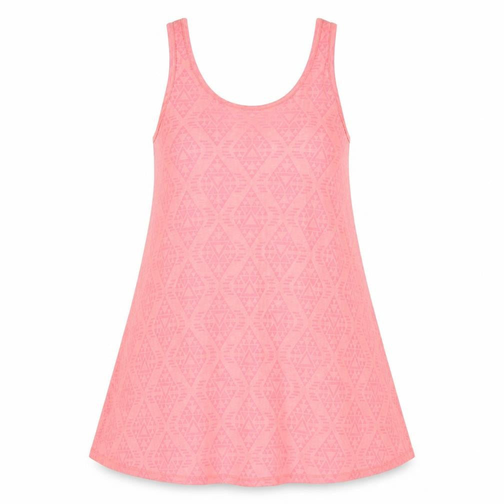Papaya Womens Pink Geometric Cotton Tunic Tank Size 8 Round Neck