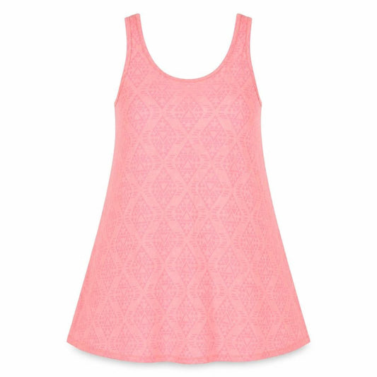 Papaya Womens Pink Geometric Cotton Tunic Tank Size 8 Round Neck