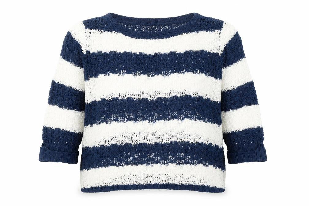 Atmosphere Womens Blue Round Neck Striped Acrylic Pullover Jumper Size 10