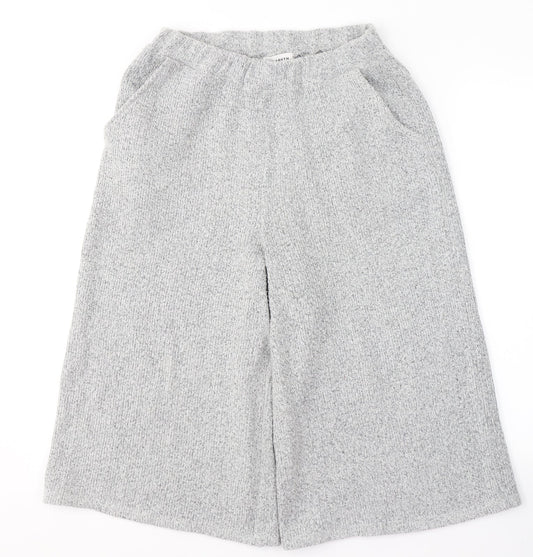Native Youth Womens Grey  Acrylic Cropped Trousers Size S L20 in Regular