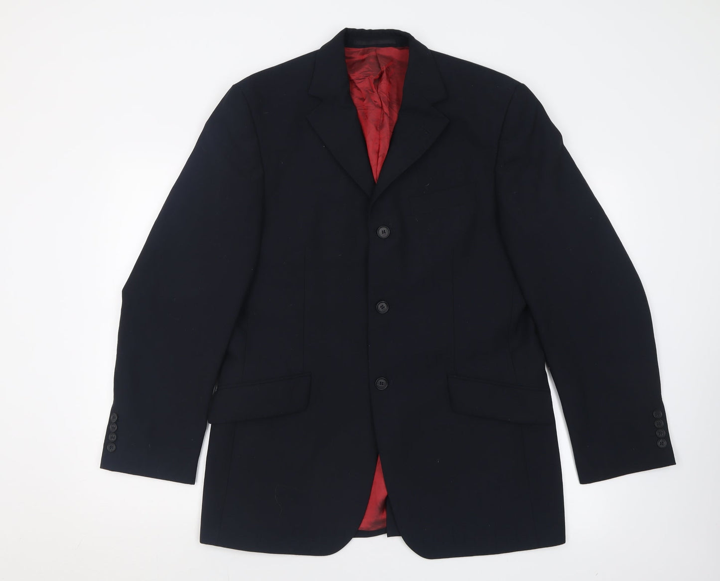 REMUS Mens Black  Polyacrylate Fibre Jacket Blazer Size 38