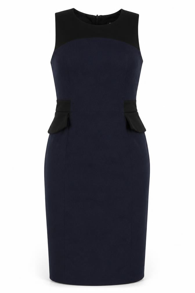 Oasis Womens Blue  Polyester Bodycon  Size 10  Crew Neck Zip