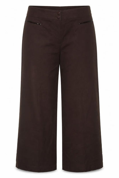 Gold Womens Brown  Polyester Trousers  Size 14 L28 in Regular Button