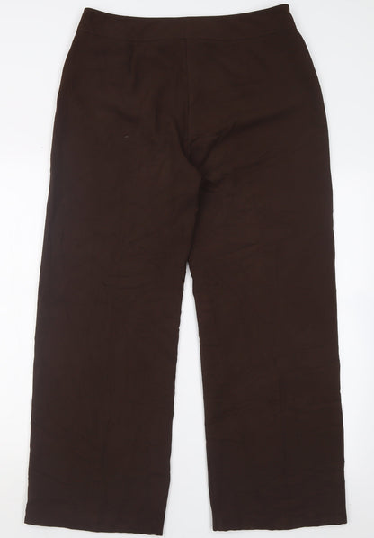 Gold Womens Brown  Polyester Trousers  Size 14 L28 in Regular Button
