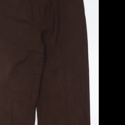Gold Womens Brown  Polyester Trousers  Size 14 L28 in Regular Button