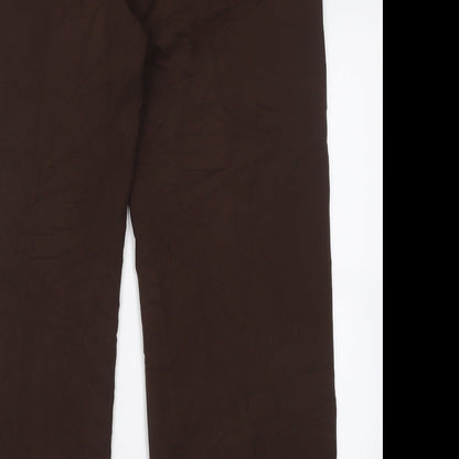 Gold Womens Brown  Polyester Trousers  Size 14 L28 in Regular Button