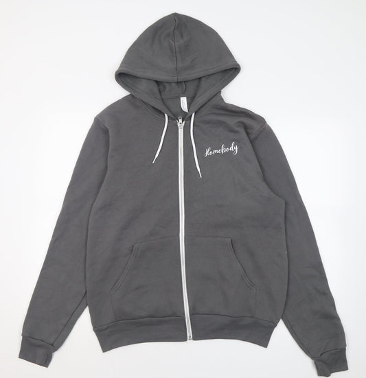 Canvas Womens Grey  Cotton Full Zip Hoodie Size M  Zip - homebody
