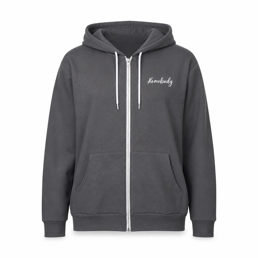 Canvas Womens Grey  Cotton Full Zip Hoodie Size M  Zip - homebody