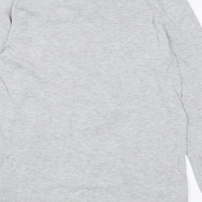 Time and Tru Womens Grey Crew Neck  Polyester Pullover Jumper Size 6