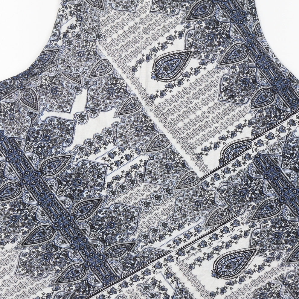 New Look Womens Multicoloured Paisley Cotton Basic Tank Size 12 Round Neck