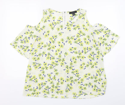 Atmosphere Womens Multicoloured Floral Polyester Basic Blouse Size 12 Round Neck