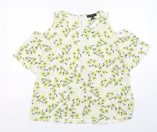 Atmosphere Womens Multicoloured Floral Polyester Basic Blouse Size 12 Round Neck