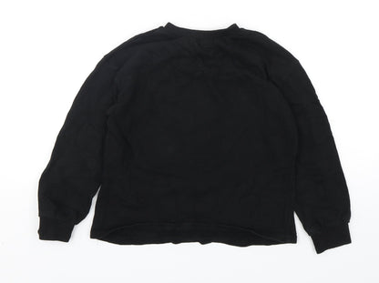 SHEIN Girls Black  Cotton Pullover Sweatshirt Size 9 Years  Pullover
