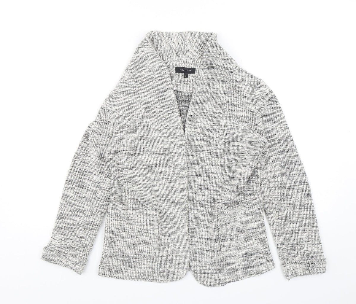 New Look Womens Grey  Cotton Jacket Blazer Size 8