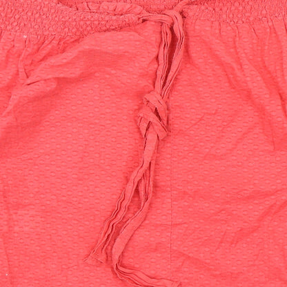 Preloved Primark Womens Pink  Cotton Basic Blouse Size 6 Boat Neck - Label