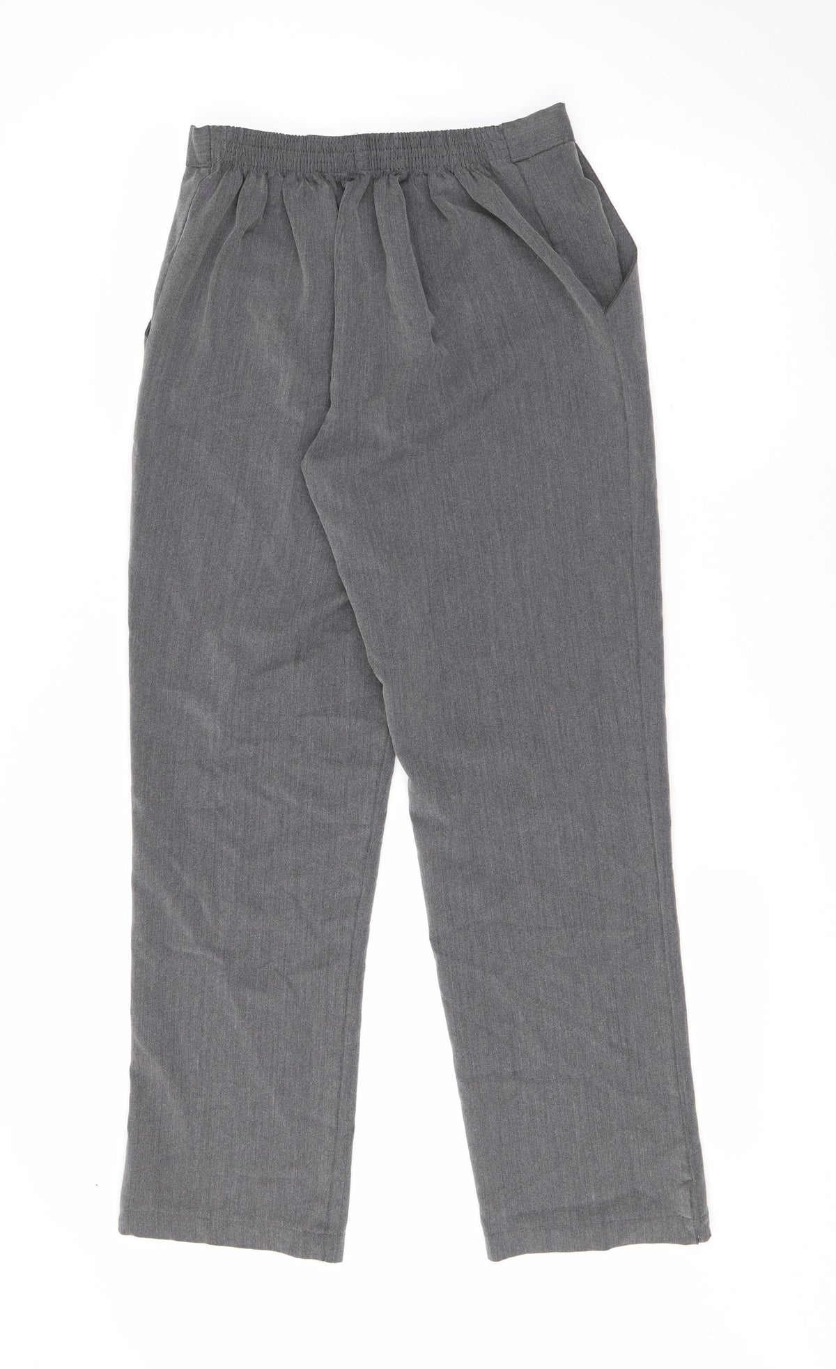Preworn Womens Grey  Polyester Trousers  Size 14 L26.5 in Regular