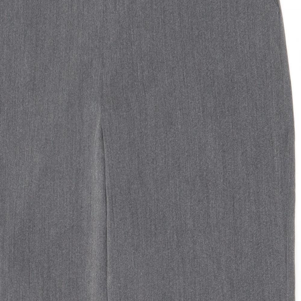Preworn Womens Grey  Polyester Trousers  Size 14 L26.5 in Regular