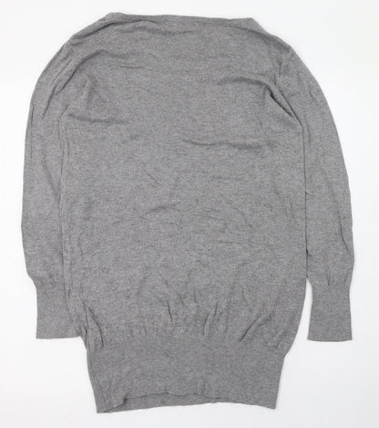 Klass Womens Grey Scoop Neck  Viscose Pullover Jumper Size 8