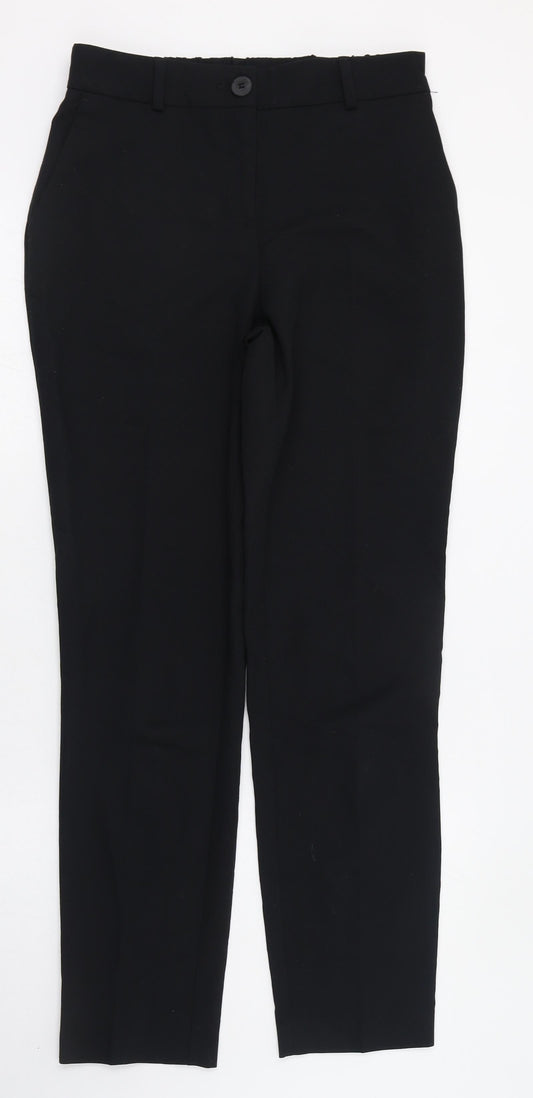 Dunnes Stores Womens Black  Polyester Trousers  Size 8 L28 in Regular Zip