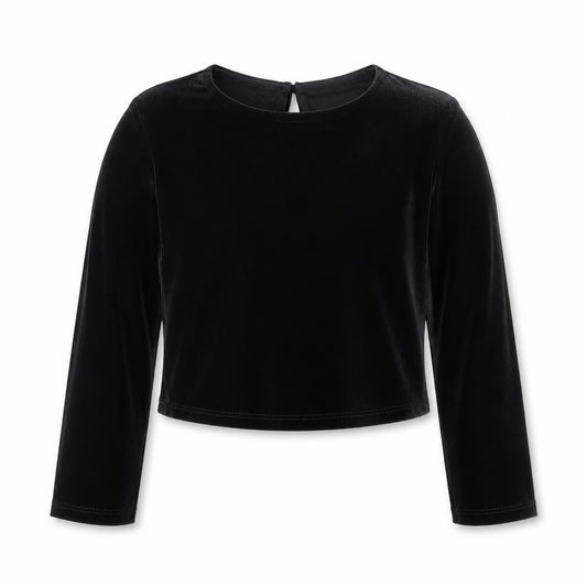 Dunnes Girls Black  Polyester Basic T-Shirt Size 5 Years Round Neck Button
