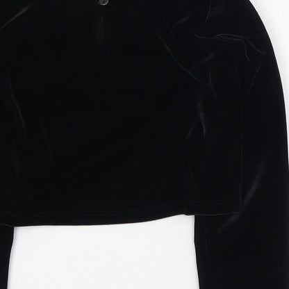 Dunnes Girls Black  Polyester Basic T-Shirt Size 5 Years Round Neck Button