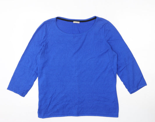 Planet Womens Blue Round Neck  Viscose Pullover Jumper Size M