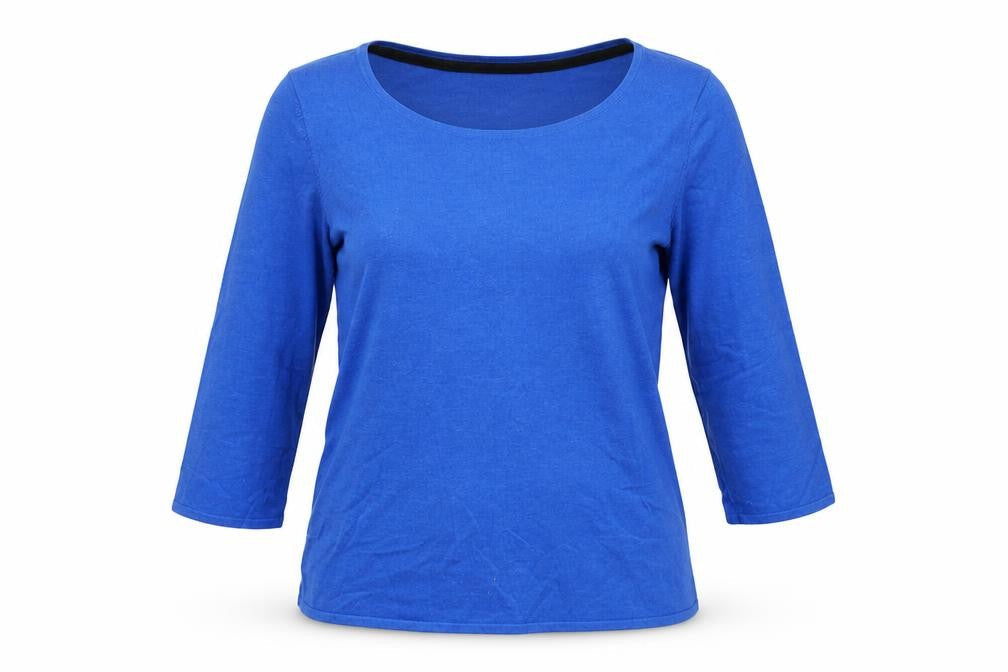 Planet Womens Blue Round Neck  Viscose Pullover Jumper Size M