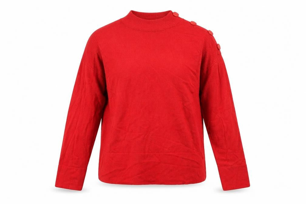 Next Knitwear  Womens Red Round Neck  Viscose Pullover Jumper Size 12