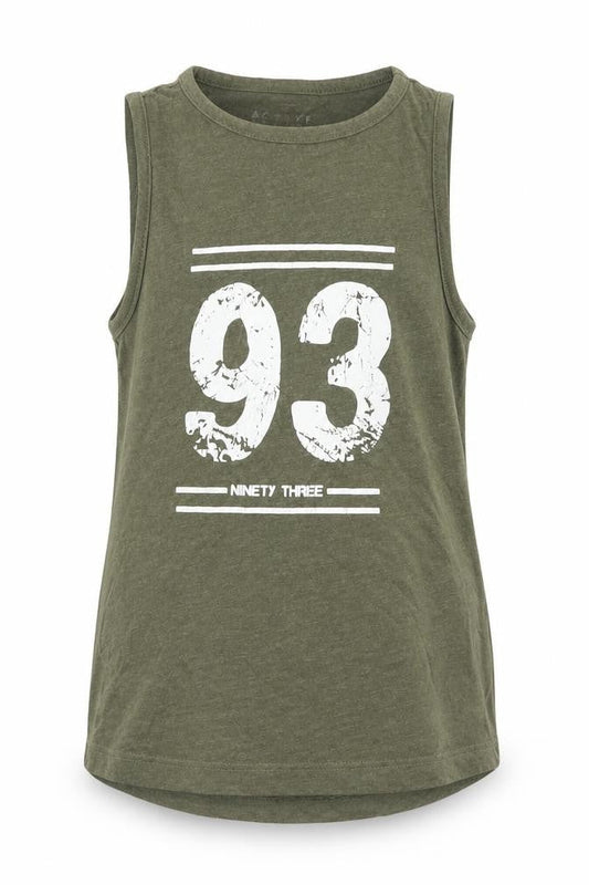 Miss E-vie Girls Green  Cotton Basic Tank Size 6-7 Years Round Neck