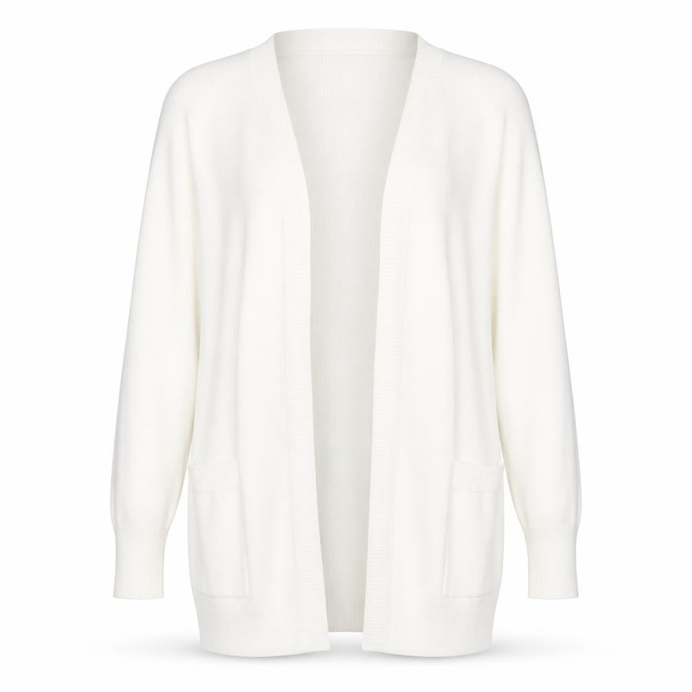 F&F Womens White Round Neck  Nylon Cardigan Jumper Size XS