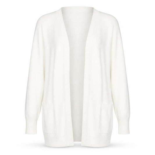 F&F Womens White Round Neck  Nylon Cardigan Jumper Size XS