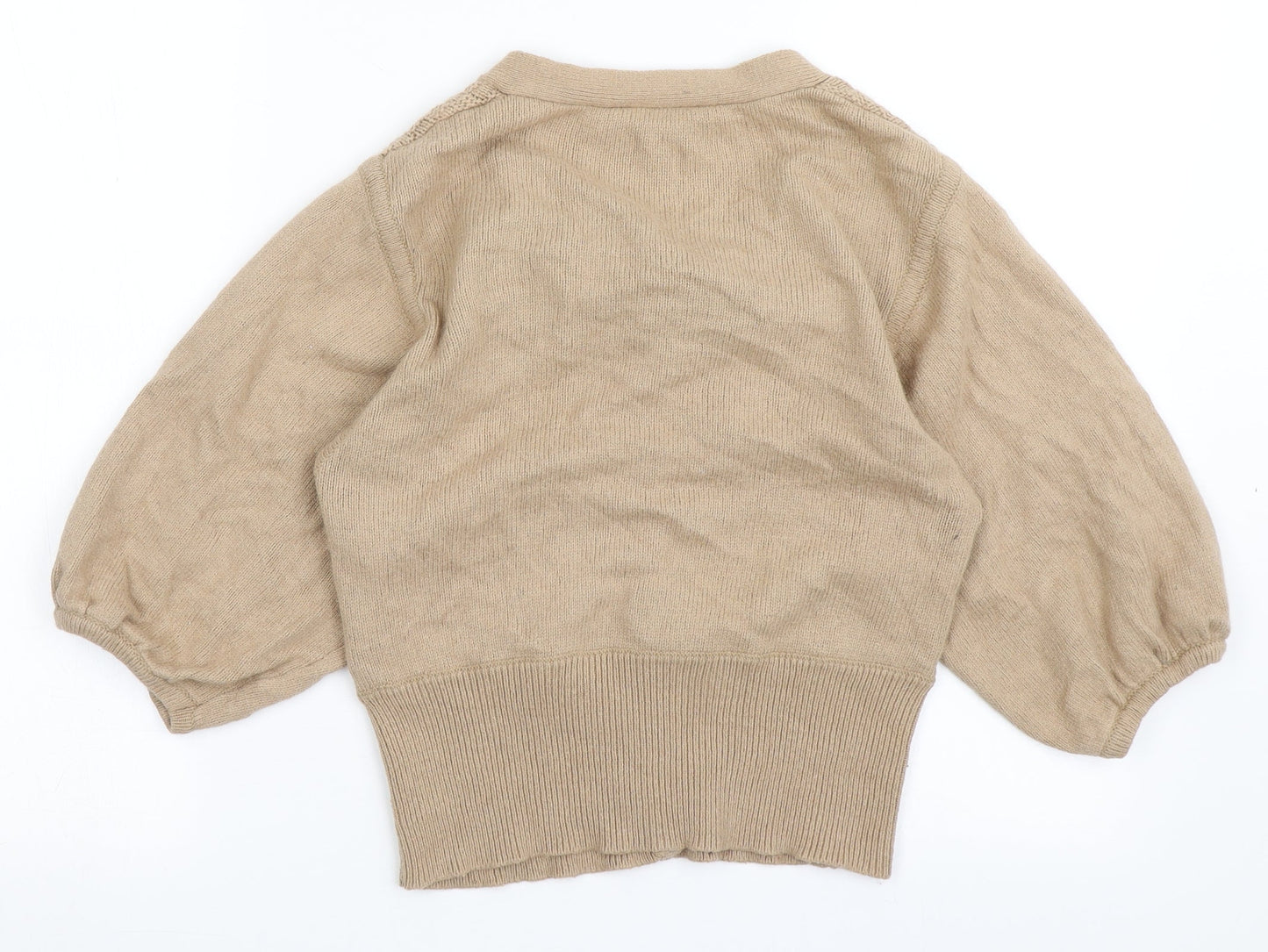 Warehouse Womens Brown Round Neck  Viscose Cape Jumper Size 12